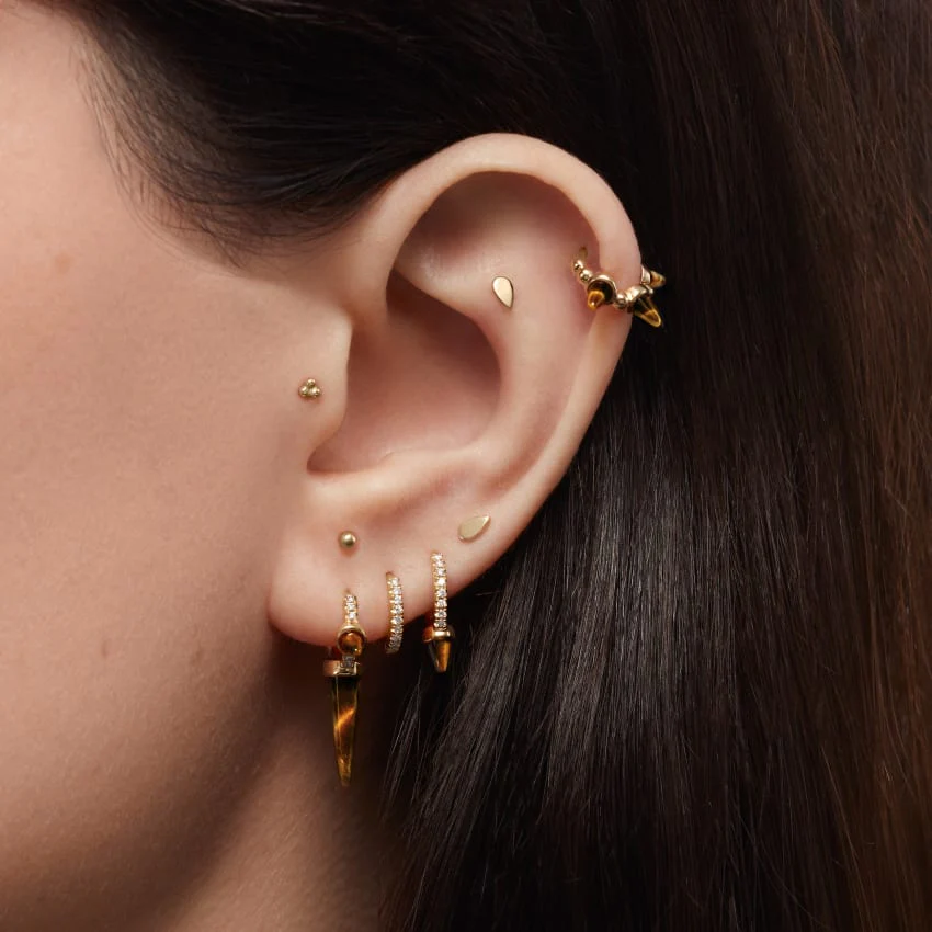 Plain Pear Shaped Threaded Stud Earring - Image 3
