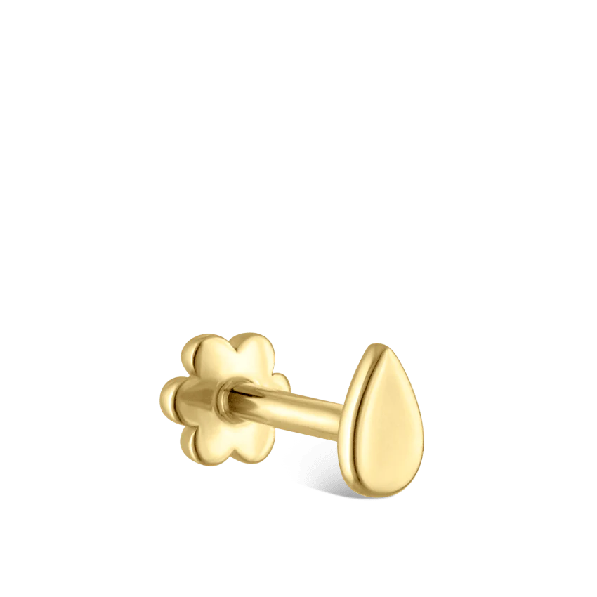 Plain Pear Shaped Threaded Stud Earring - Image 7