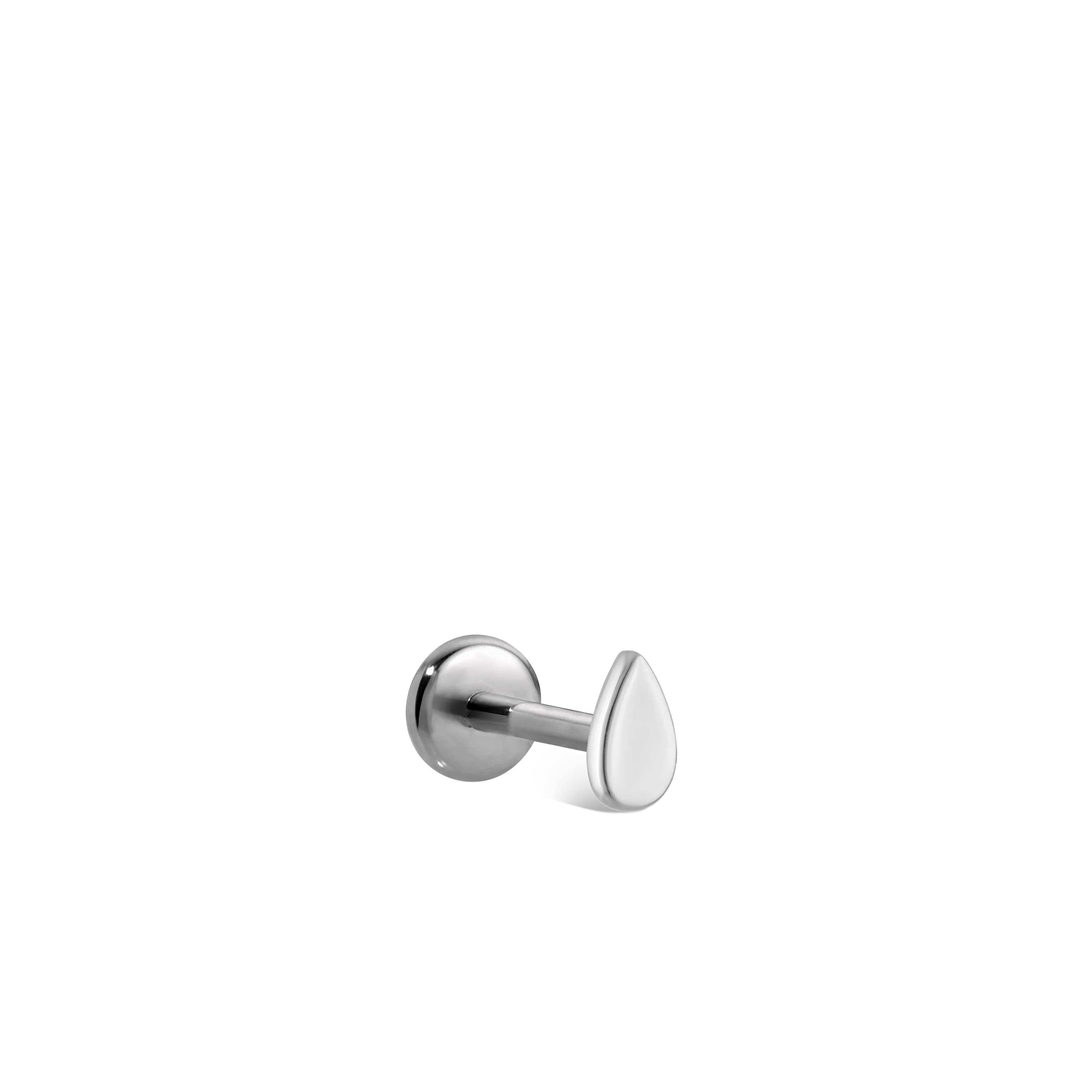 Plain Pear Shaped Threaded Stud Earring With Titanium Backing - Image 18