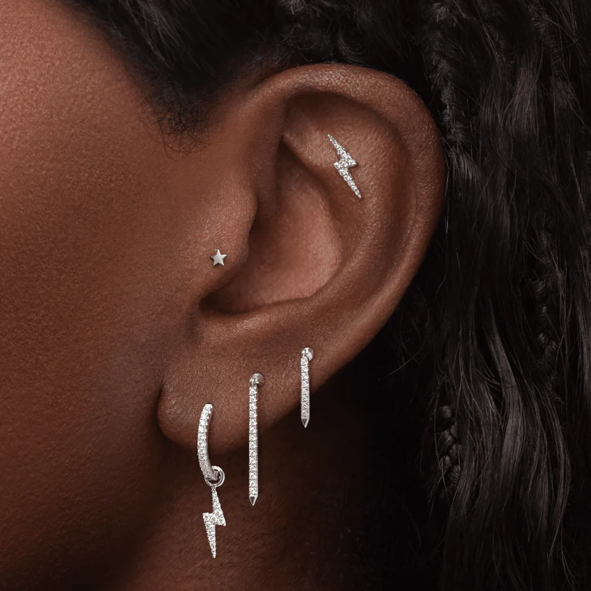 Plain Star Threaded Stud Earring - Image 12