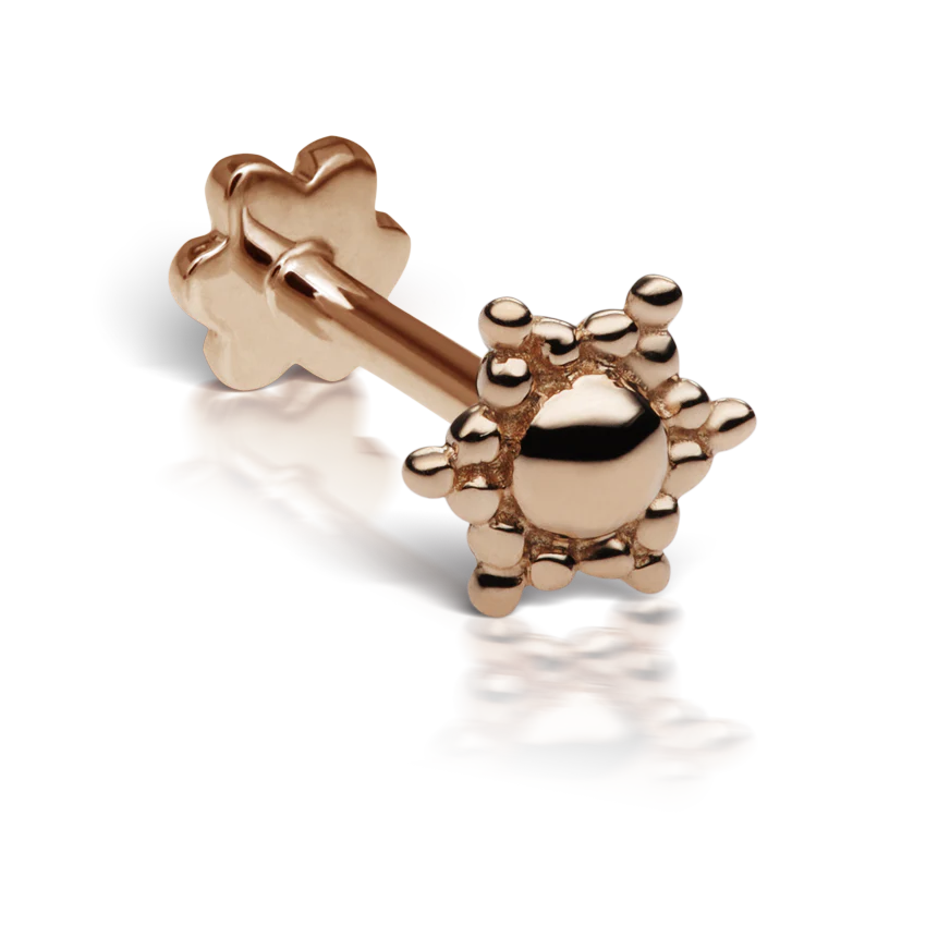 Plain Starburst Threaded Stud Earring With Titanium Backing - Image 2
