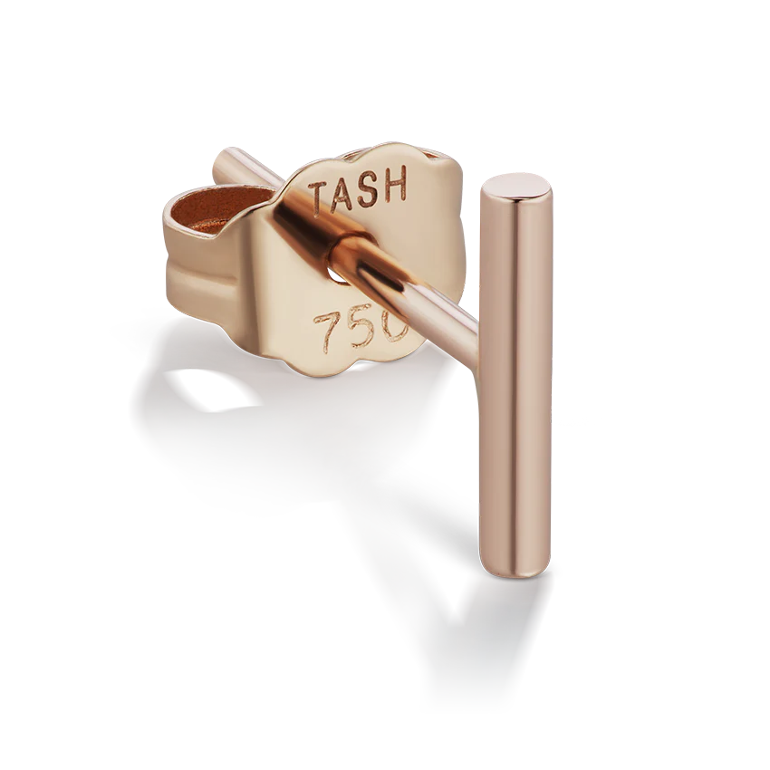 Polished Round Bar Stud Earring - Image 11