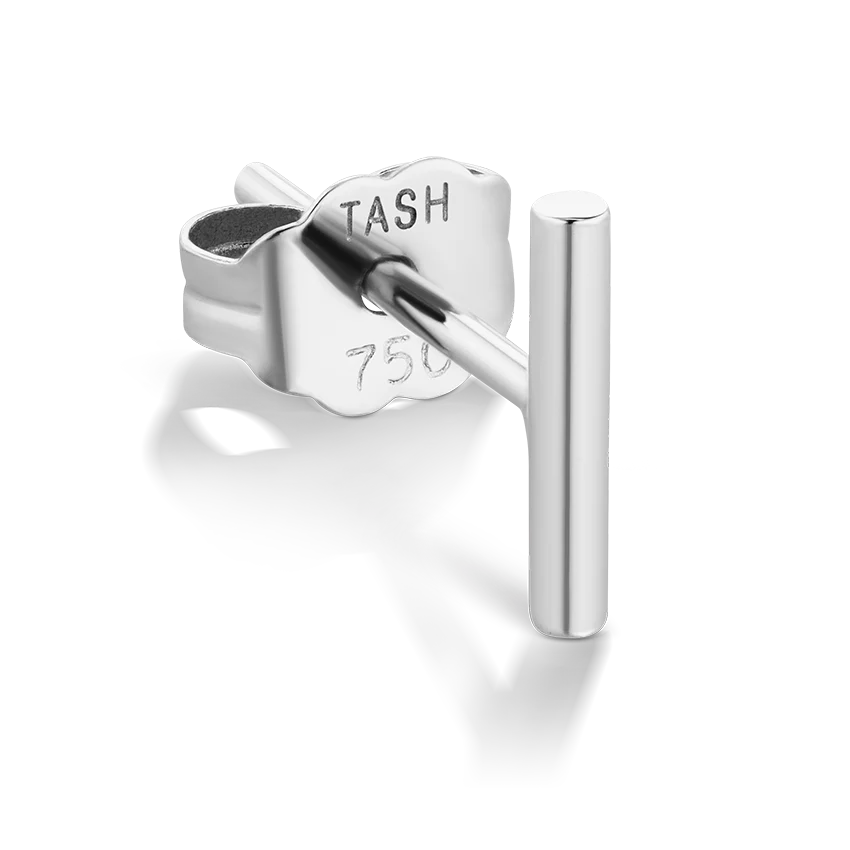 Polished Round Bar Stud Earring - Image 4