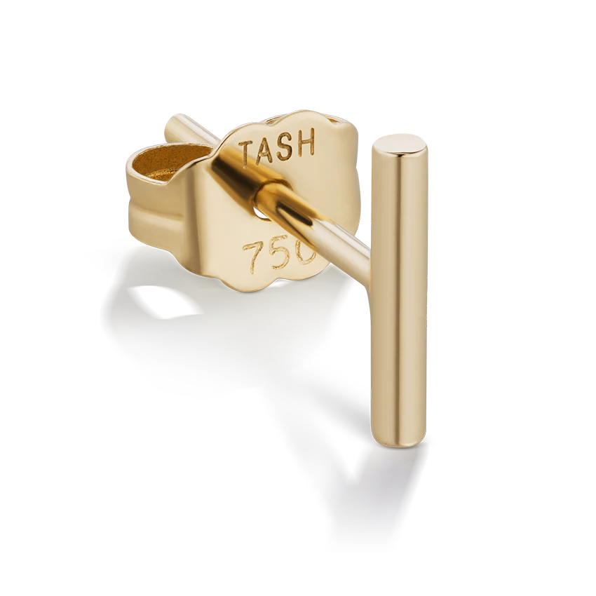 Polished Round Bar Stud Earring - Image 8