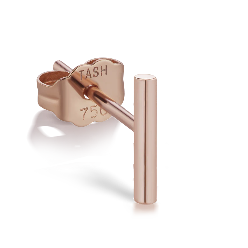 Polished Round Bar Stud Earring - Image 9
