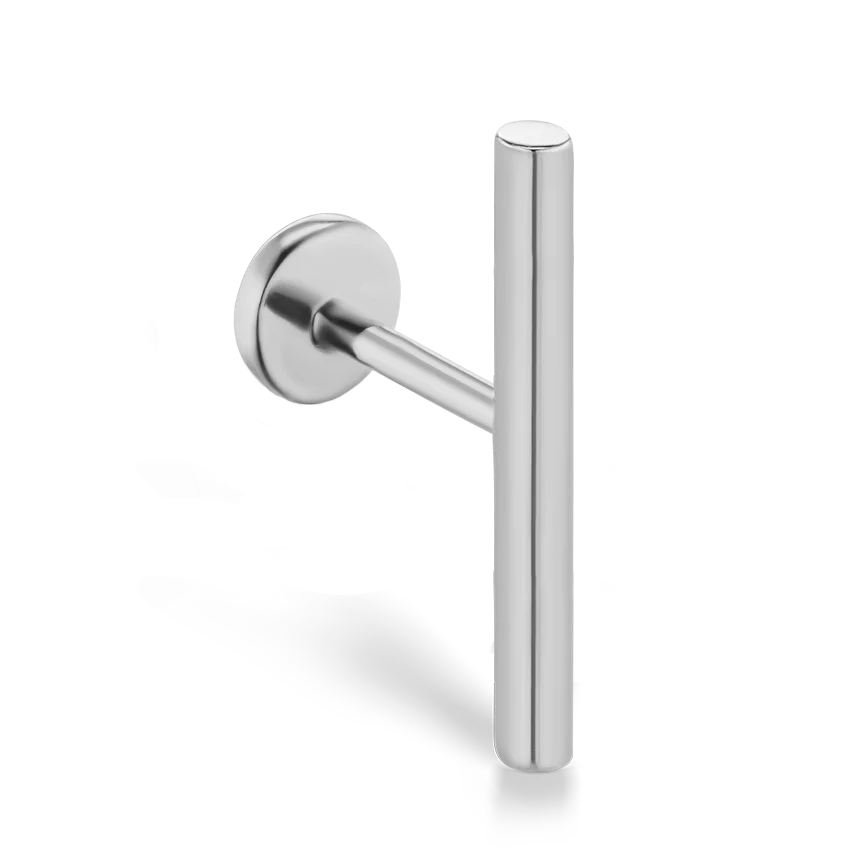 Polished Round Bar Threaded Stud Earring - Image 2