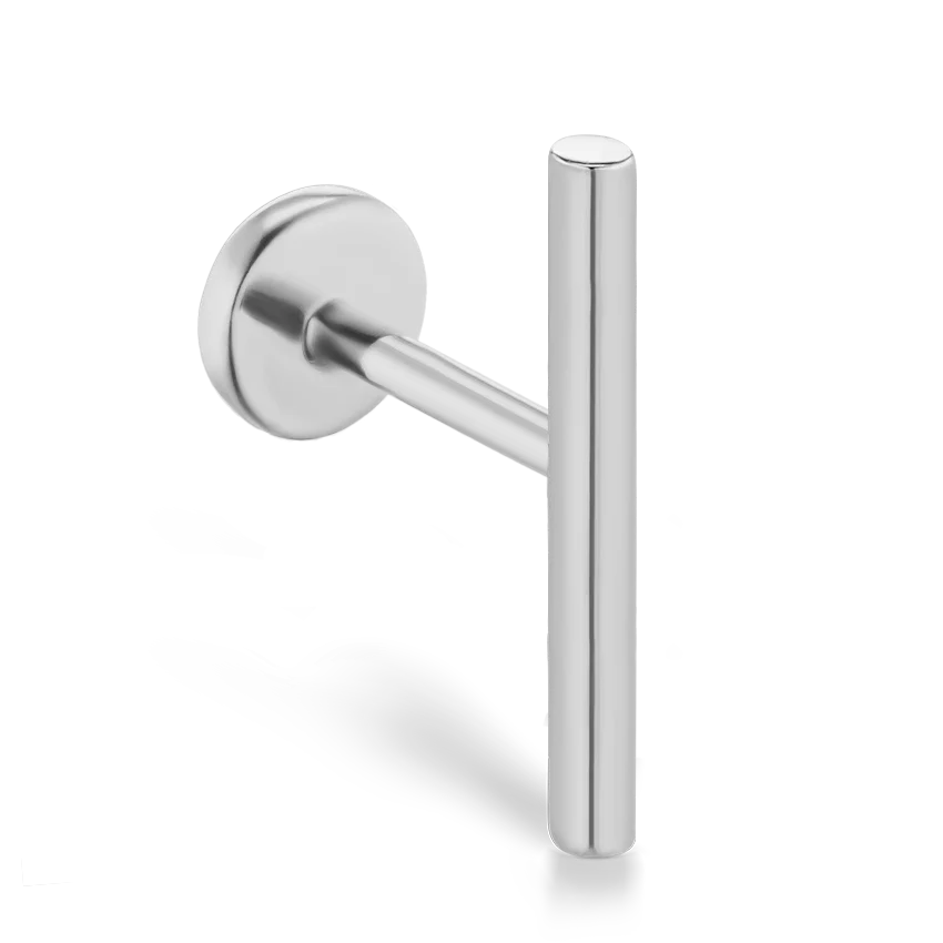 Polished Round Bar Threaded Stud Earring - Image 5