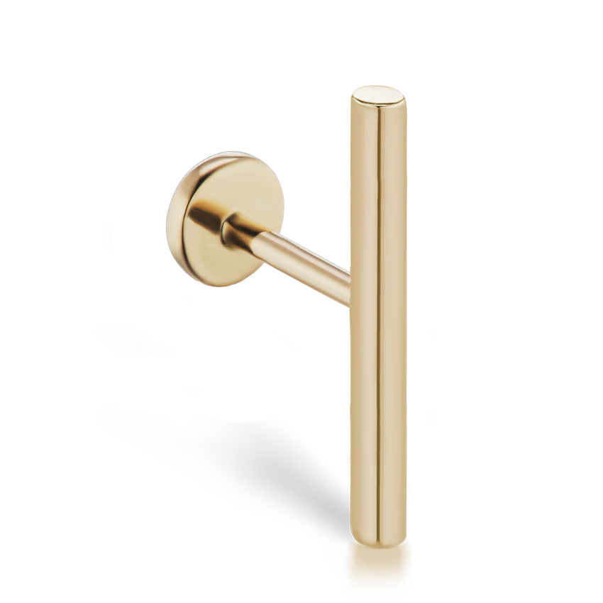 Polished Round Bar Threaded Stud Earring With Titanium Backing - Image 11