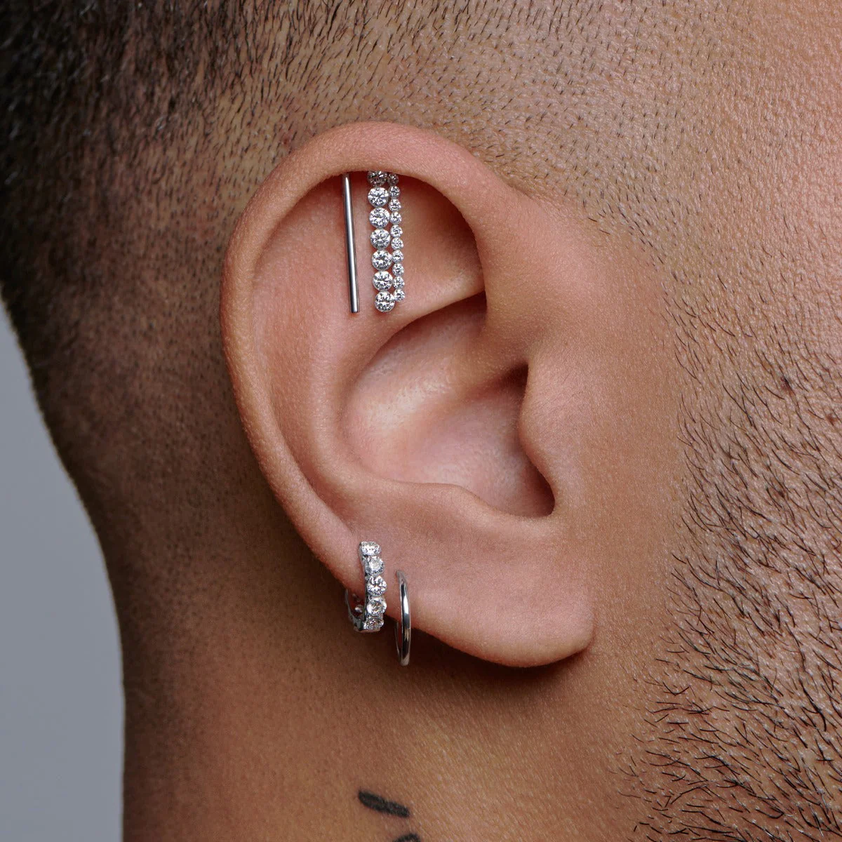 Polished Round Bar Threaded Stud Earring With Titanium Backing - Image 14