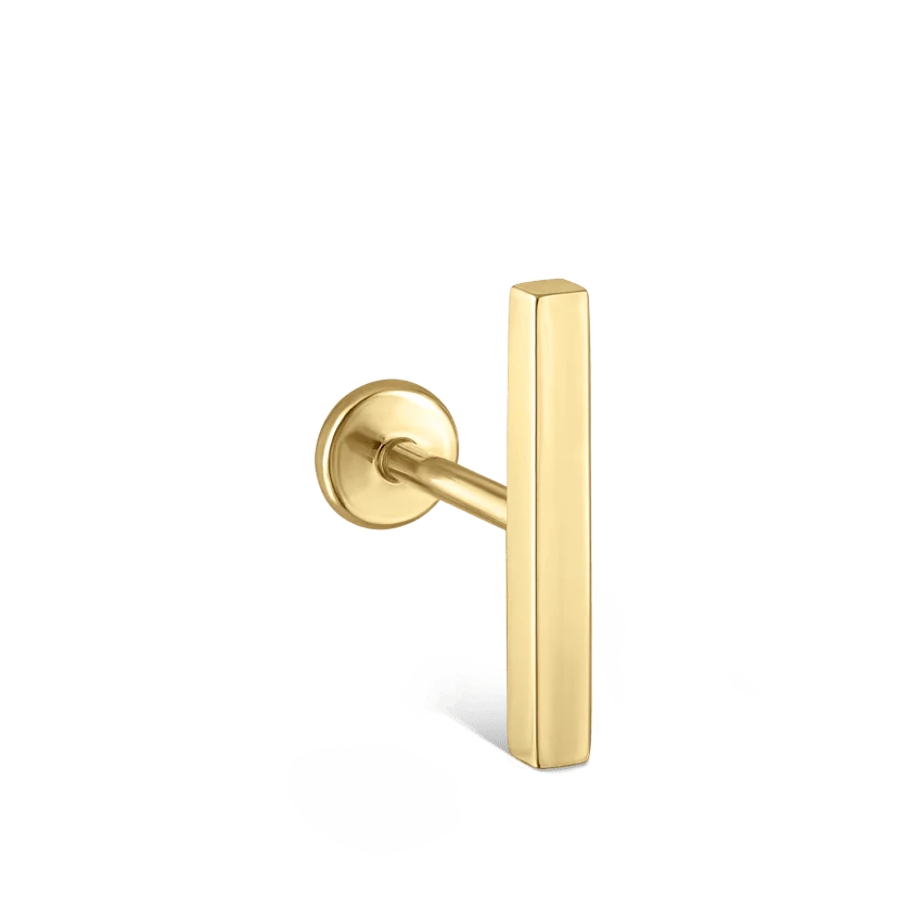 Polished Square Bar Threaded Stud Earring - Image 17