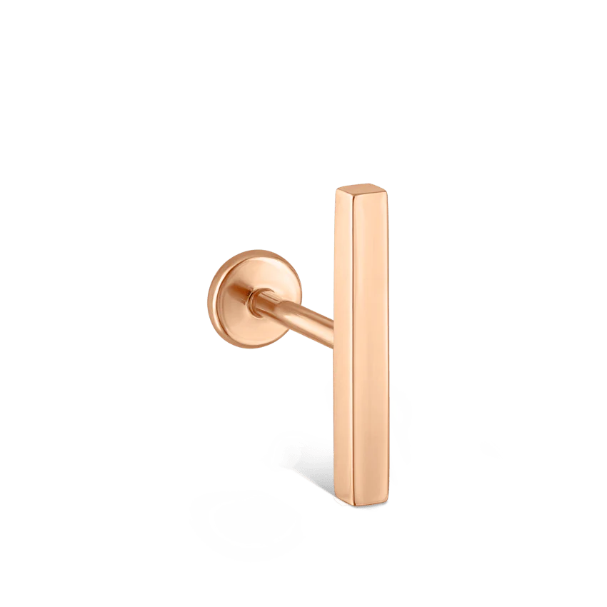 Polished Square Bar Threaded Stud Earring - Image 28