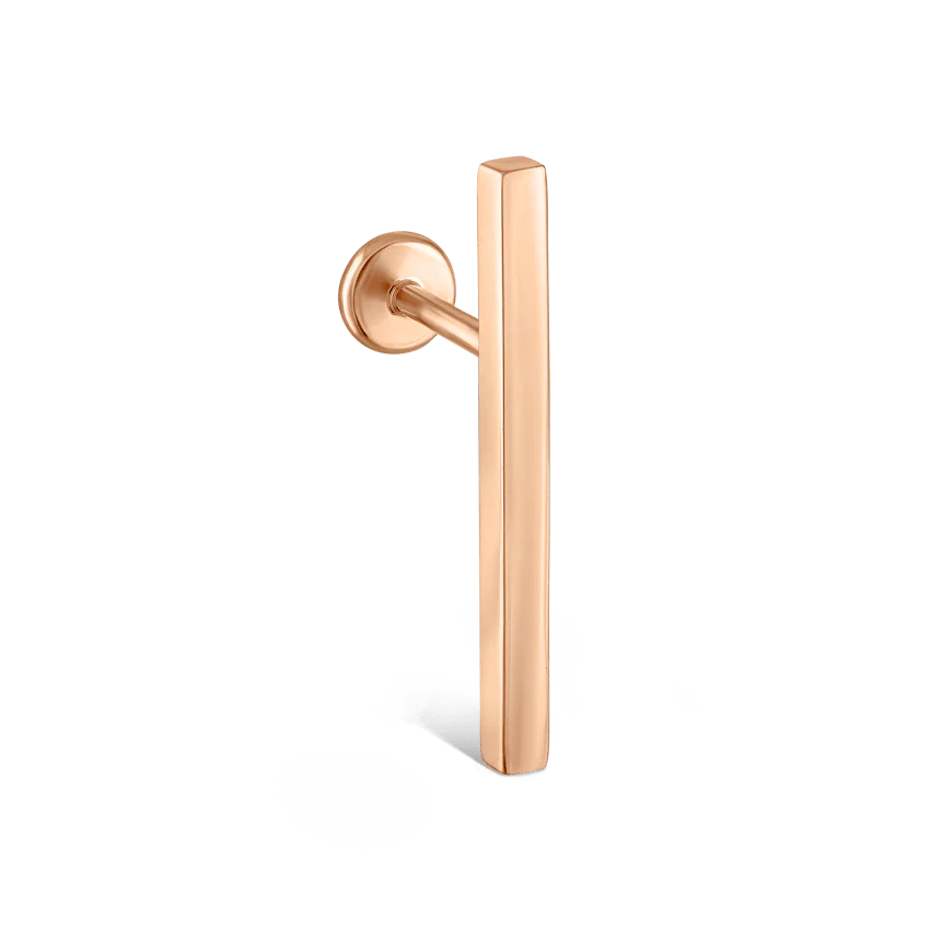Polished Square Bar Threaded Stud Earring - Image 32