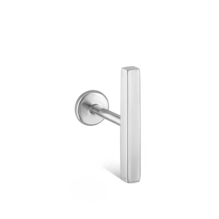 Polished Square Bar Threaded Stud Earring - Image 6
