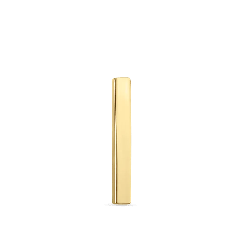 Polished Square Bar Threaded Stud Earring With Titanium Backing - Image 20