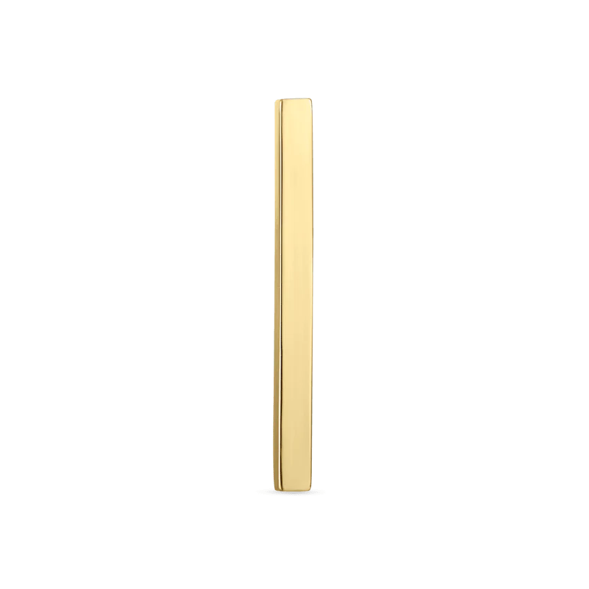 Polished Square Bar Threaded Stud Earring With Titanium Backing - Image 23
