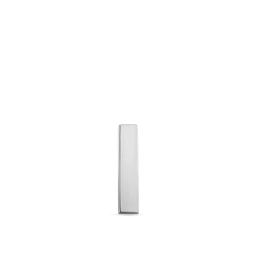 Polished Square Bar Threaded Stud Earring With Titanium Backing - Image 5