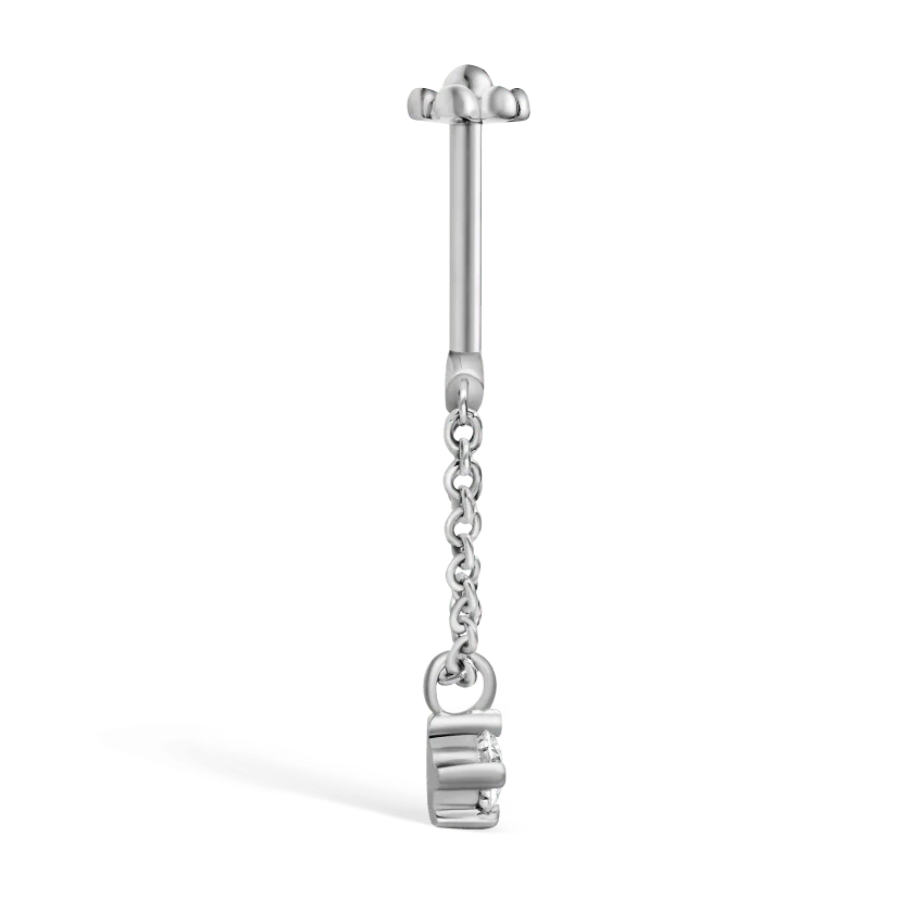Prong Set Diamond Drape Threaded Stud Earring - Image 14