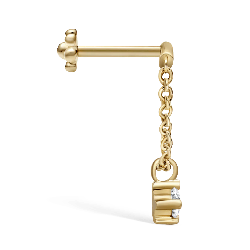 Prong Set Diamond Drape Threaded Stud Earring - Image 21