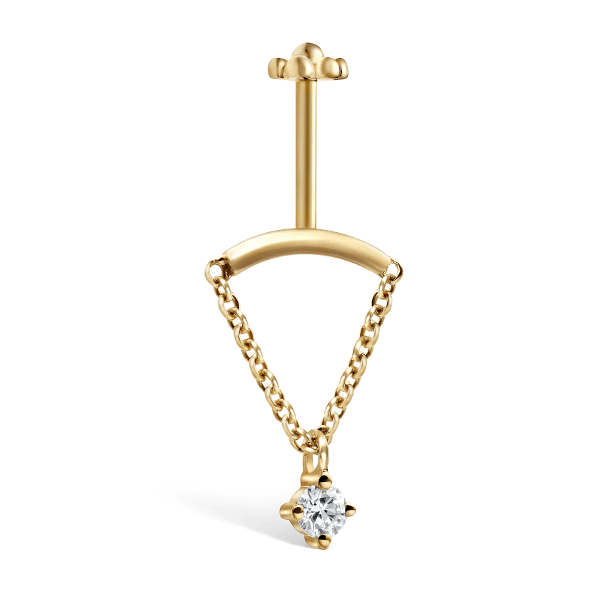 Prong Set Diamond Drape Threaded Stud Earring - Image 24