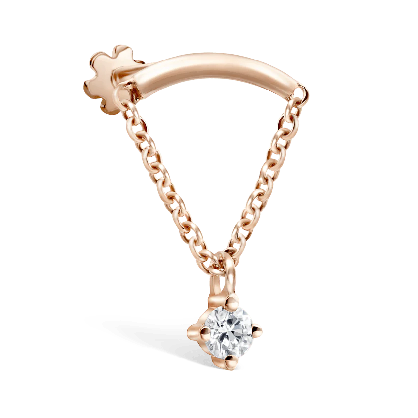 Prong Set Diamond Drape Threaded Stud Earring - Image 29