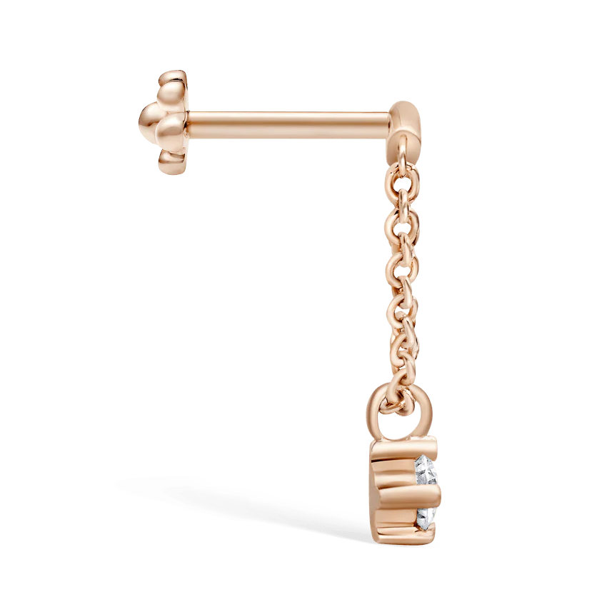 Prong Set Diamond Drape Threaded Stud Earring - Image 34