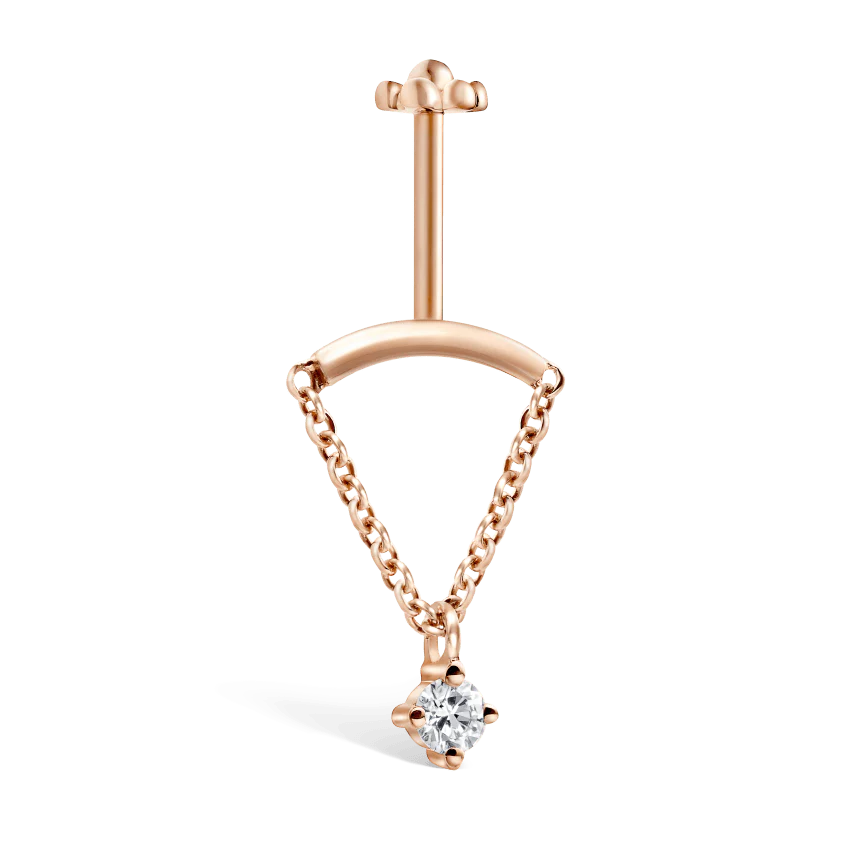 Prong Set Diamond Drape Threaded Stud Earring - Image 37