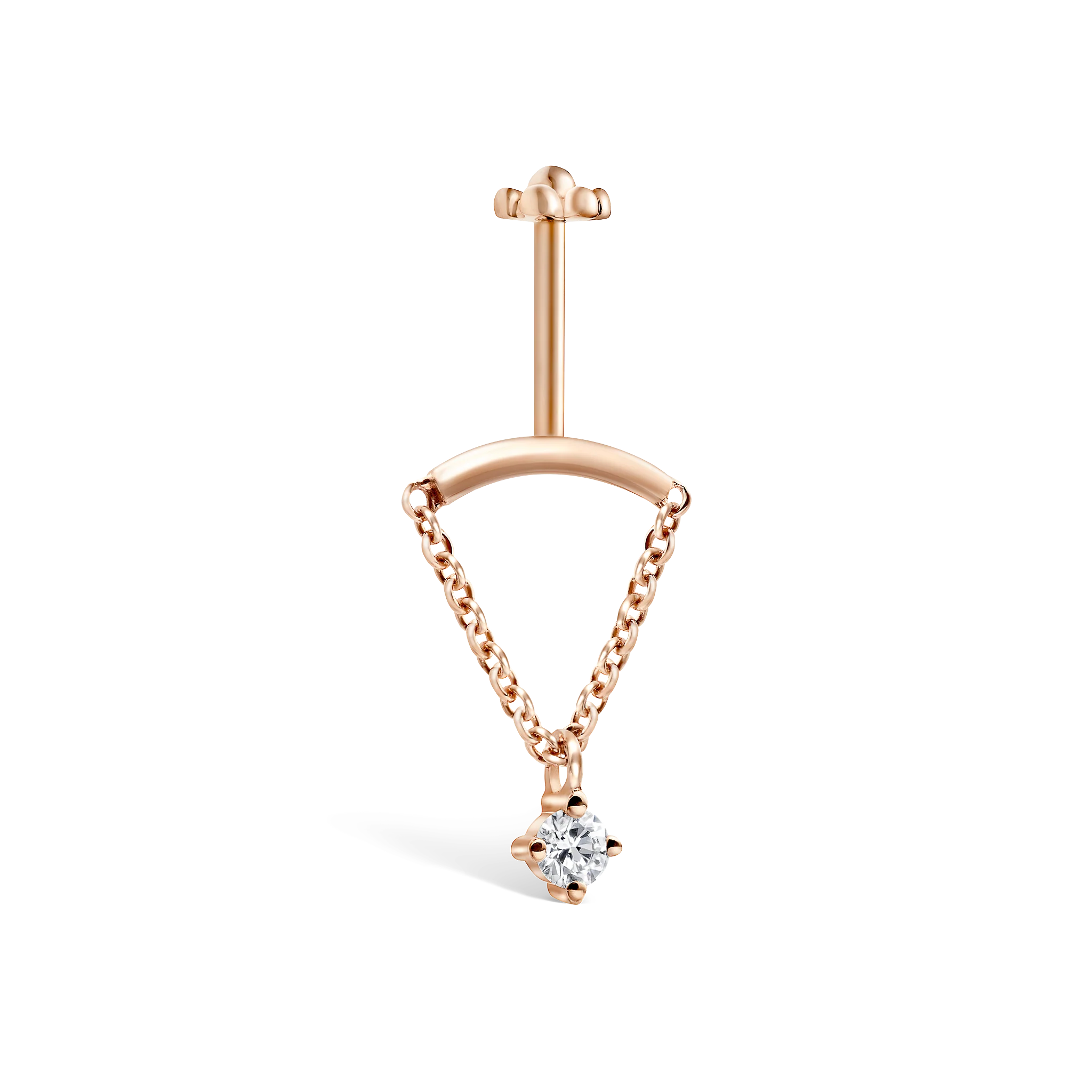 Prong Set Diamond Drape Threaded Stud Earring - Image 42