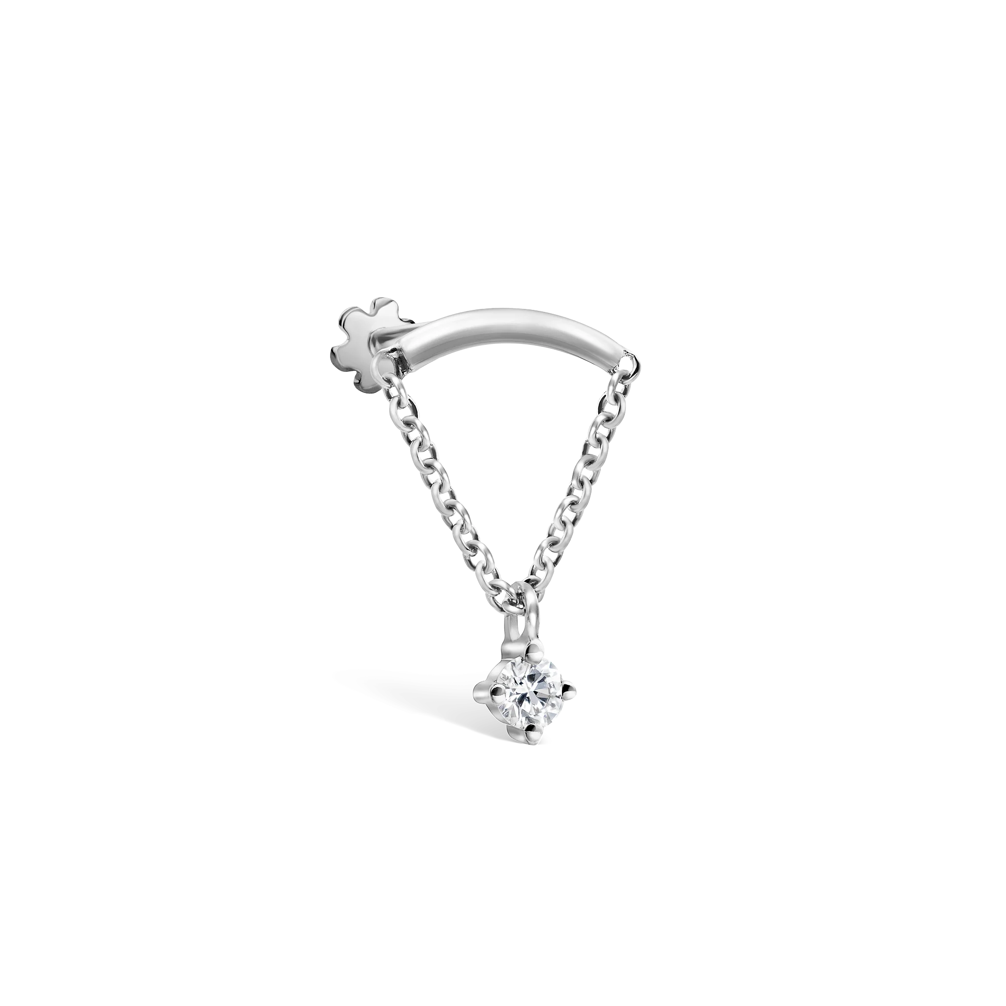 Prong Set Diamond Drape Threaded Stud Earring - Image 43