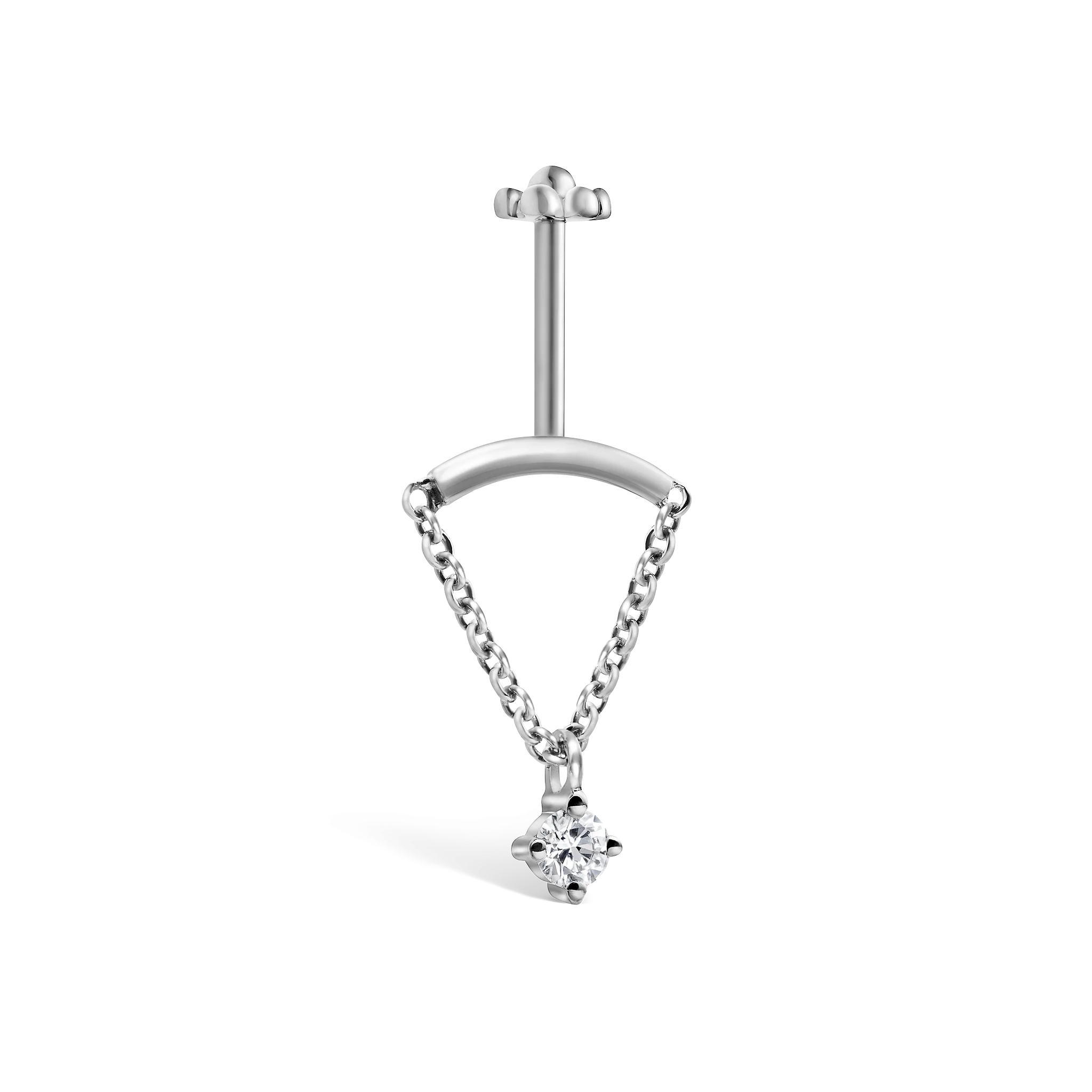 Prong Set Diamond Drape Threaded Stud Earring - Image 44
