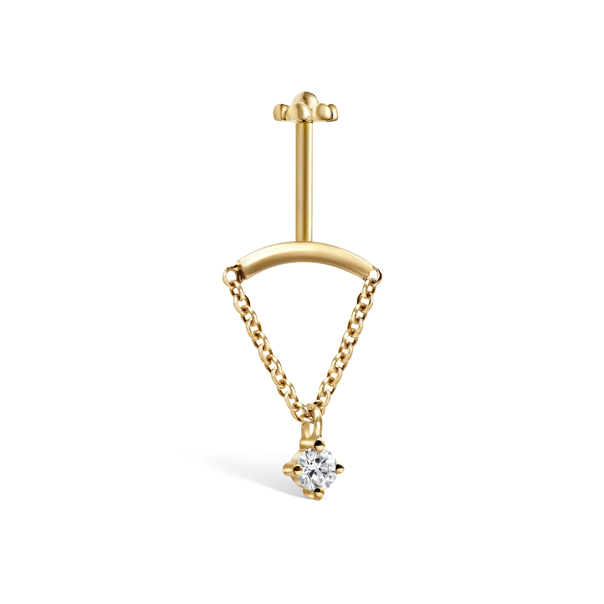 Prong Set Diamond Drape Threaded Stud Earring - Image 46