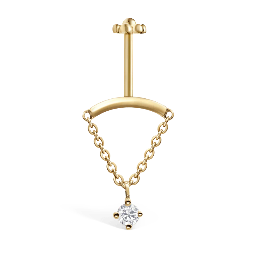 Prong Set Diamond Drape Threaded Stud Earring With Titanium Backing - Image 26
