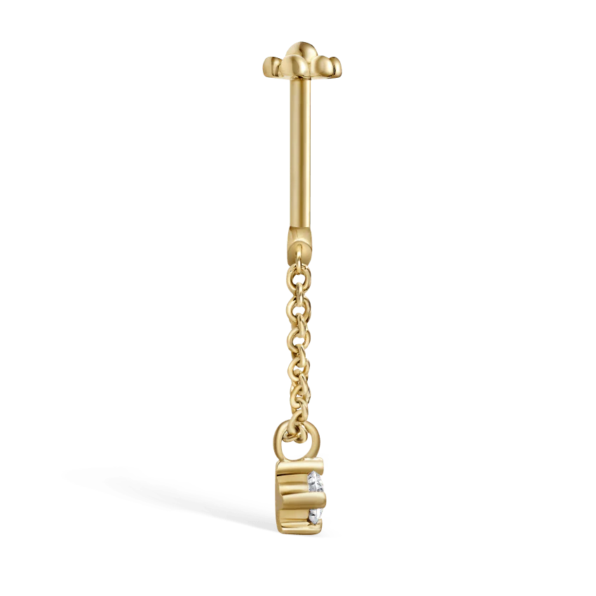 Prong Set Diamond Drape Threaded Stud Earring With Titanium Backing - Image 27