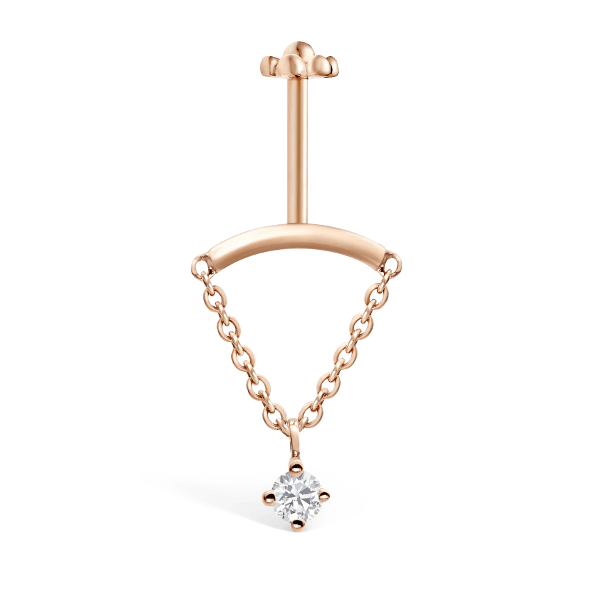 Prong Set Diamond Drape Threaded Stud Earring With Titanium Backing - Image 39