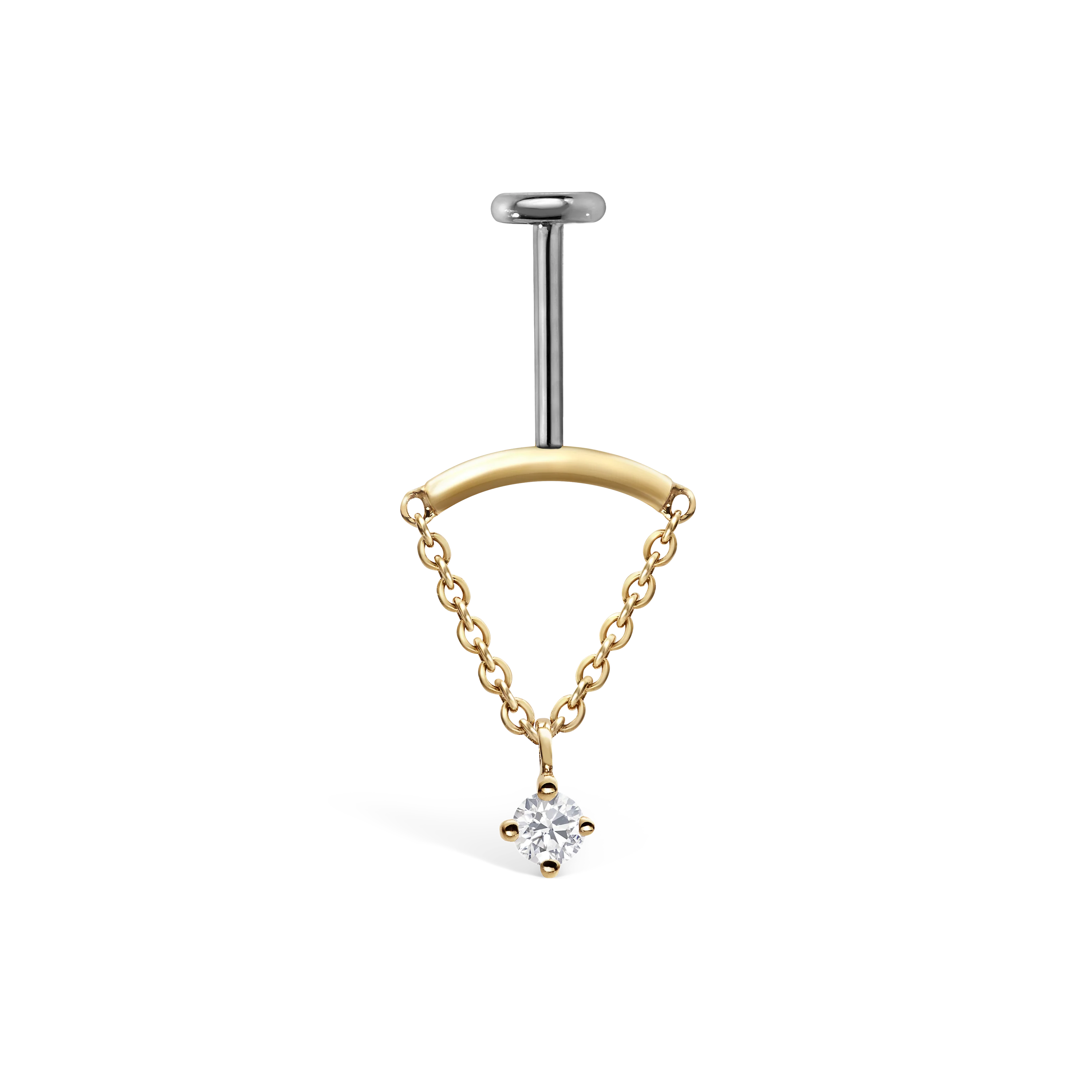 Prong Set Diamond Drape Threaded Stud Earring With Titanium Backing - Image 42