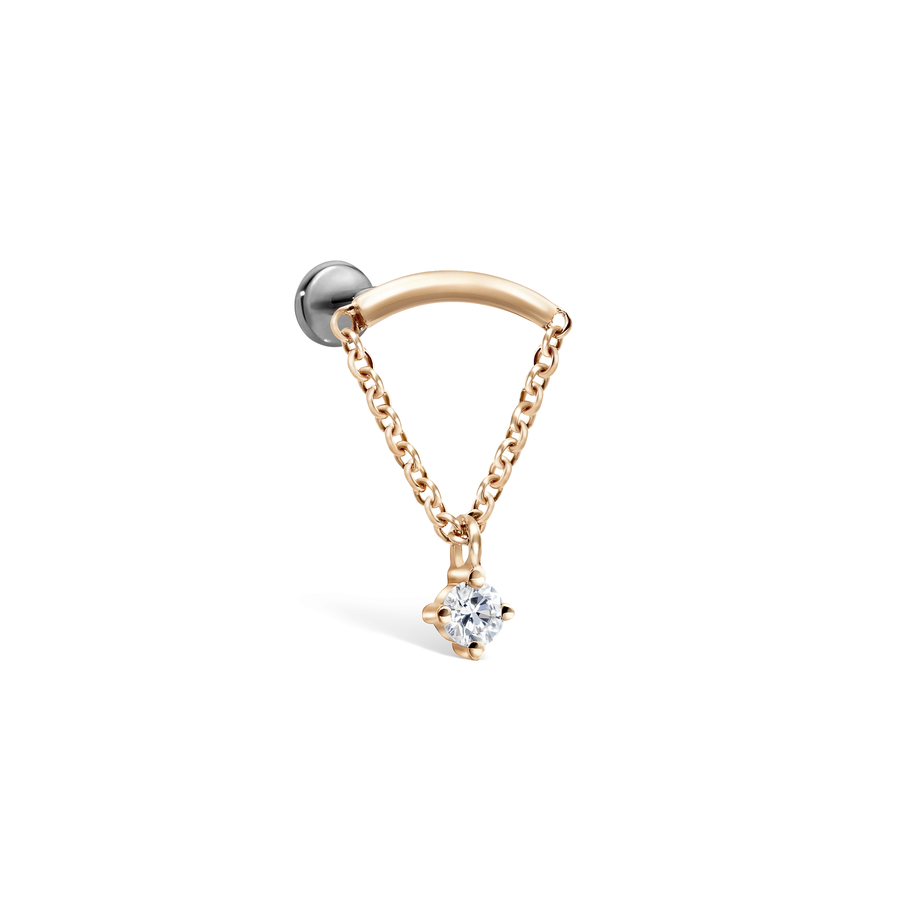 Prong Set Diamond Drape Threaded Stud Earring With Titanium Backing - Image 45