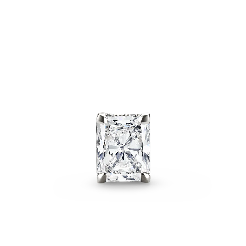 Radiant Diamond Engraved Threaded Stud Earring - Image 3