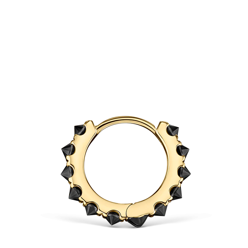 Reverse Set Black Diamond Eternity Hoop Earring - Image 40
