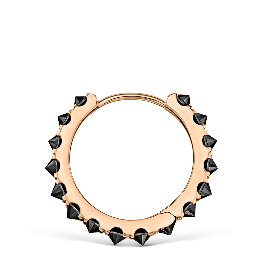 Reverse Set Black Diamond Eternity Hoop Earring - Image 52