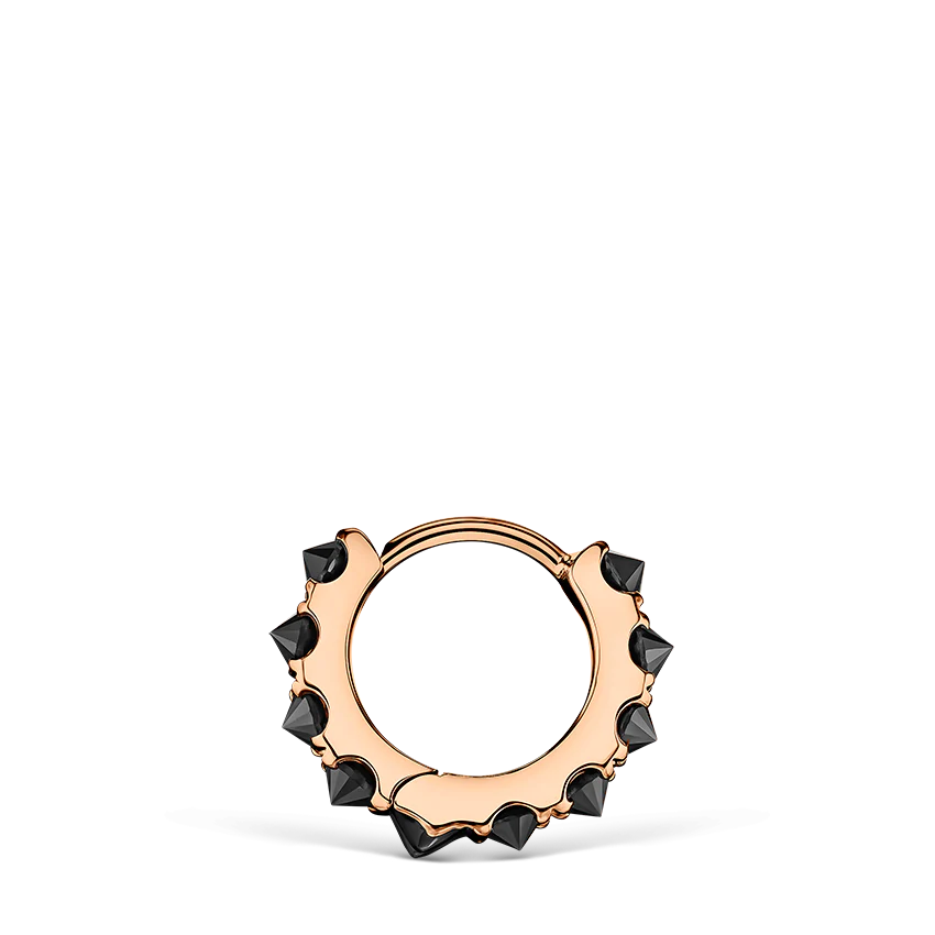 Reverse Set Black Diamond Eternity Hoop Earring - Image 58