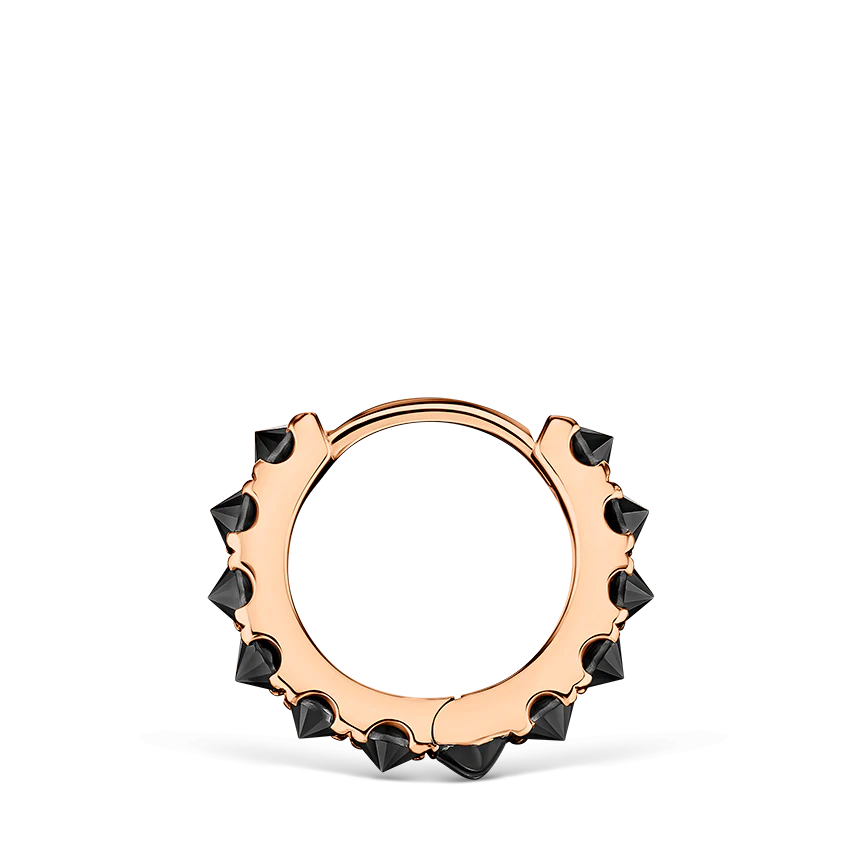 Reverse Set Black Diamond Eternity Hoop Earring - Image 65