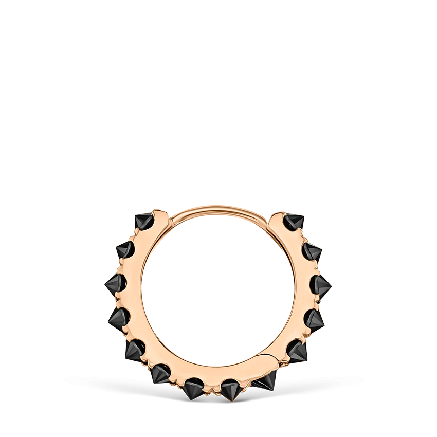 Reverse Set Black Diamond Eternity Hoop Earring - Image 69