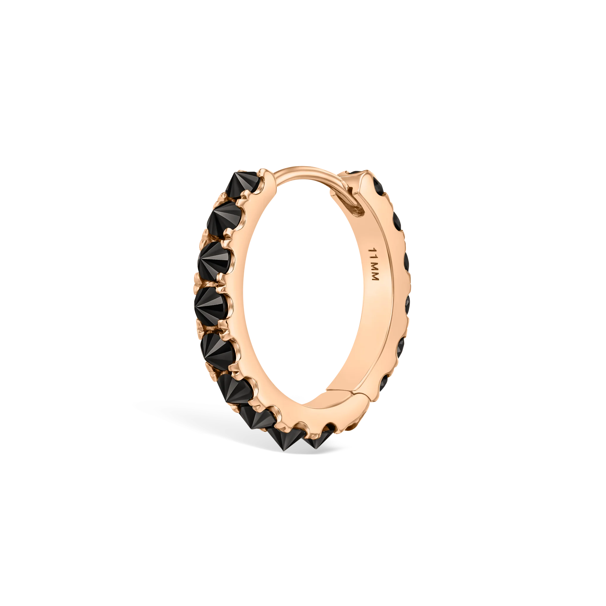 Reverse Set Black Diamond Eternity Hoop Earring - Image 76