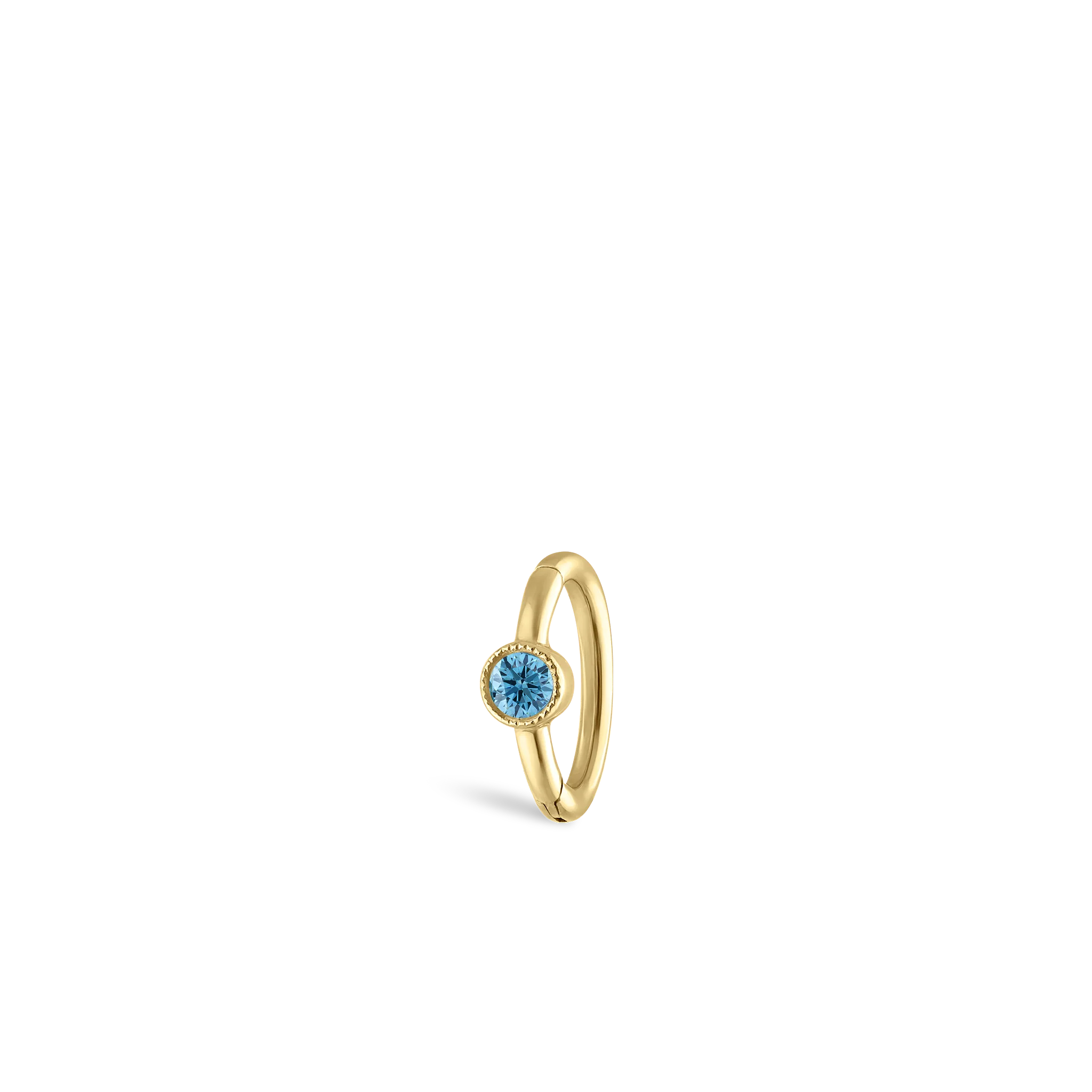 Scallop Set Light Blue Diamond Hoop Earring - Image 13