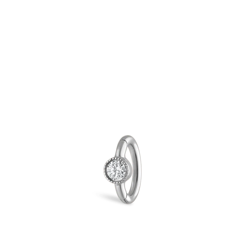 Scalloped Diamond Hoop Earring - Image 3