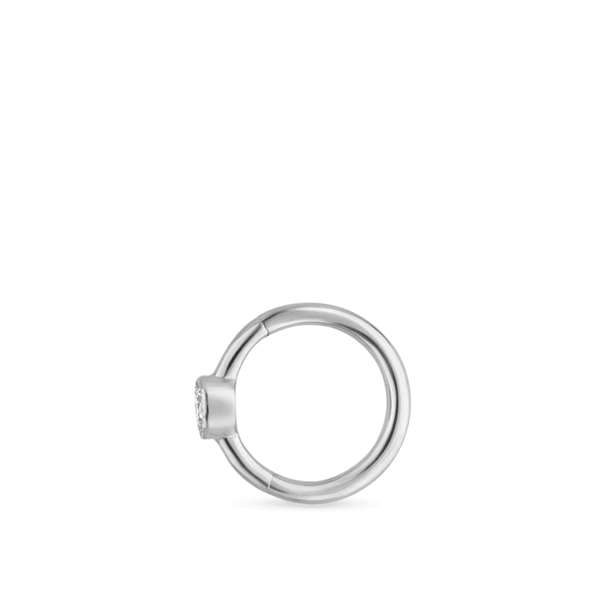 Scalloped Diamond Hoop Earring - Image 8