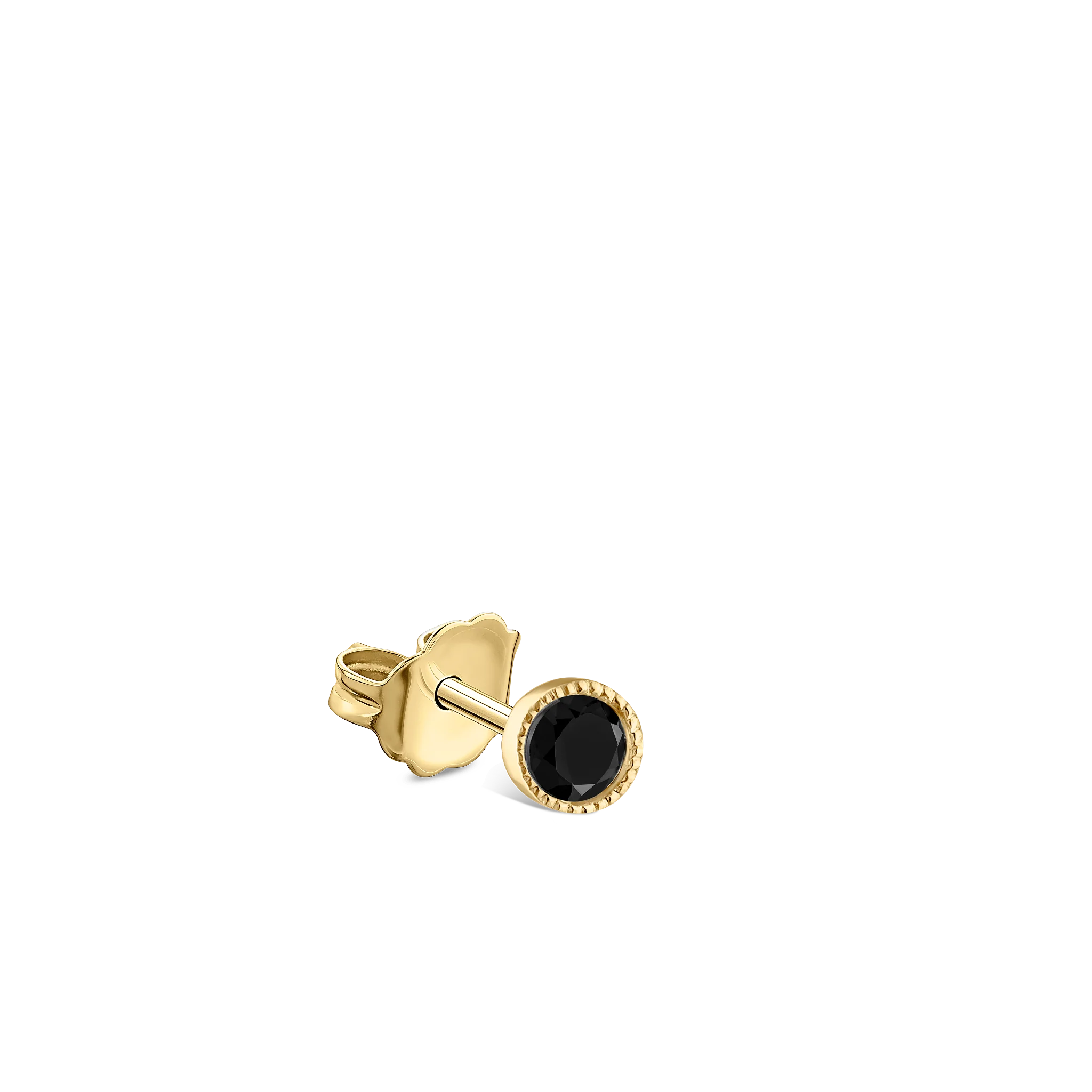 Scalloped Set Black Diamond Stud Earring - Image 21