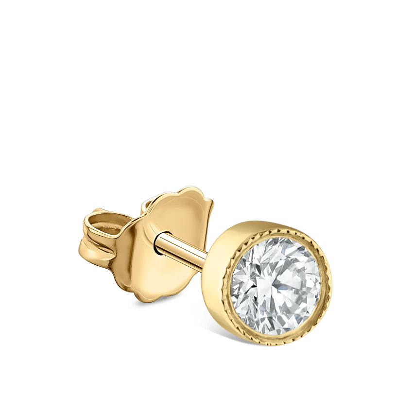 Scalloped Set Diamond Stud Earring - Image 32