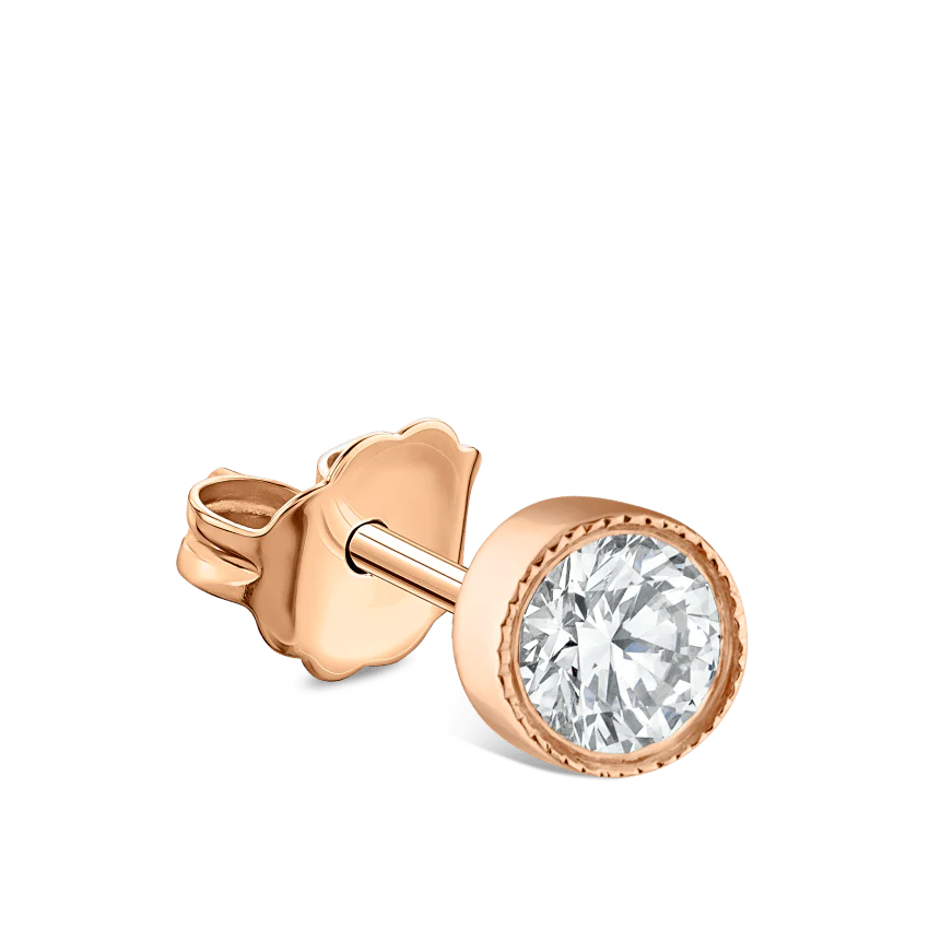 Scalloped Set Diamond Stud Earring - Image 48