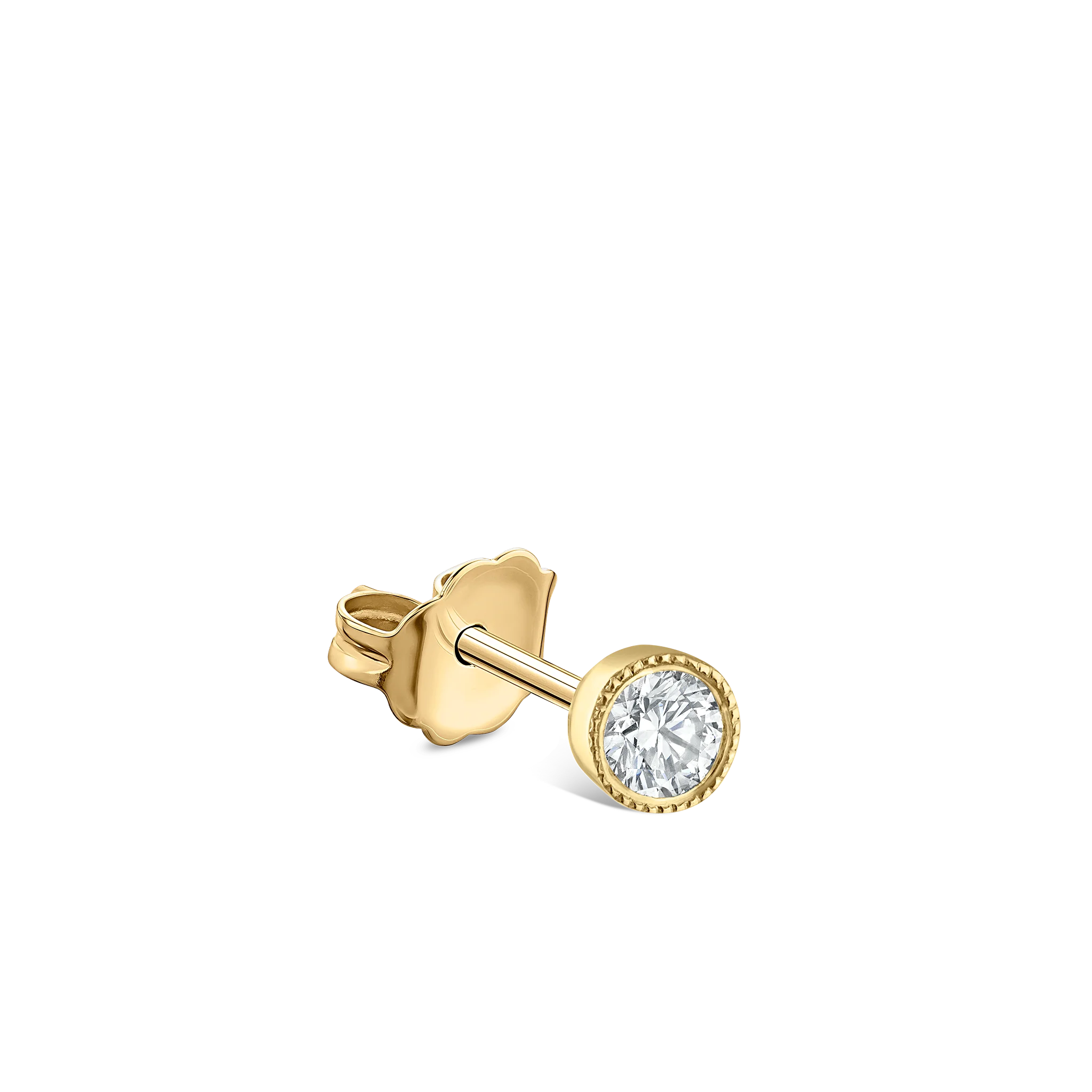 Scalloped Set Diamond Stud Earring - Image 60