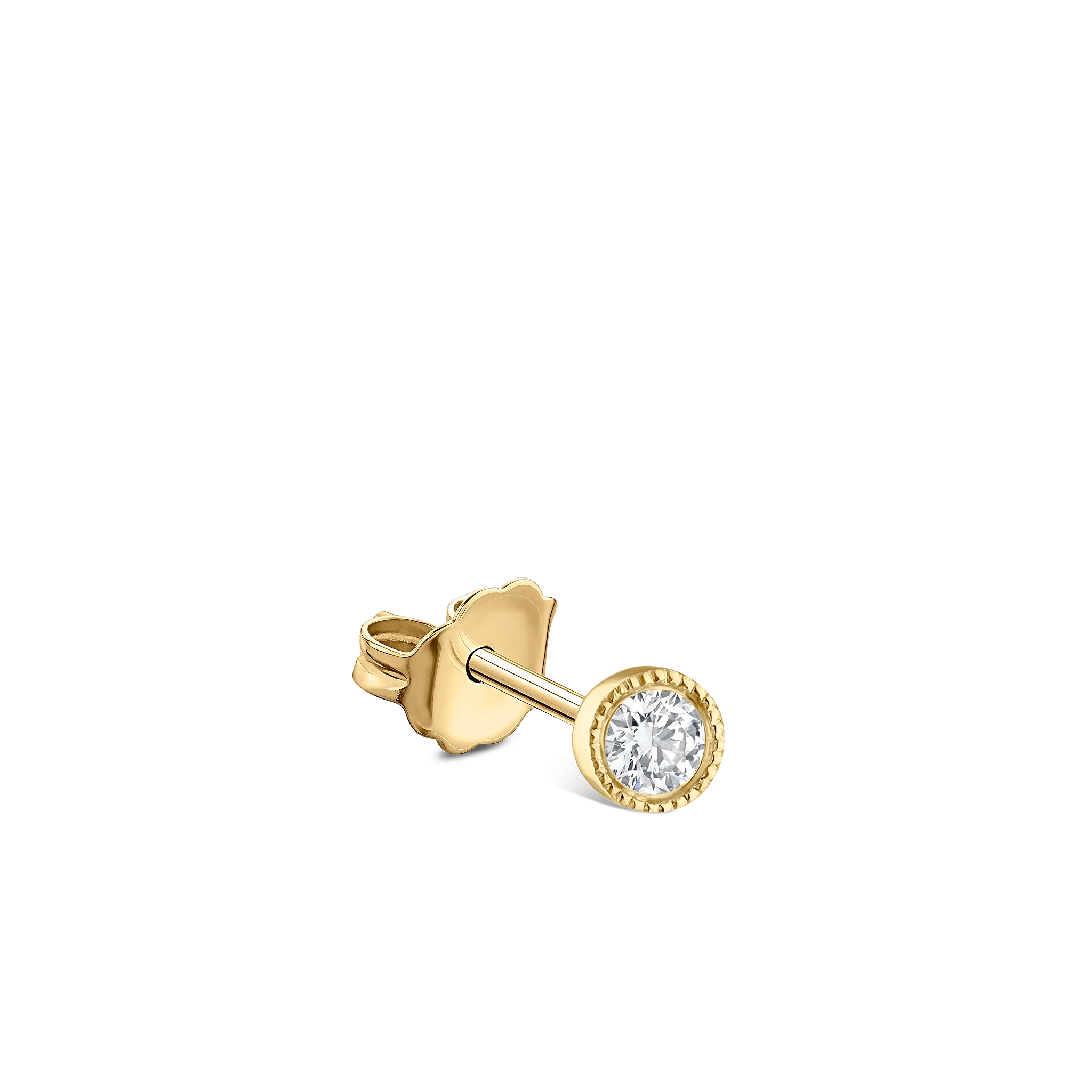 Scalloped Set Diamond Stud Earring - Image 63